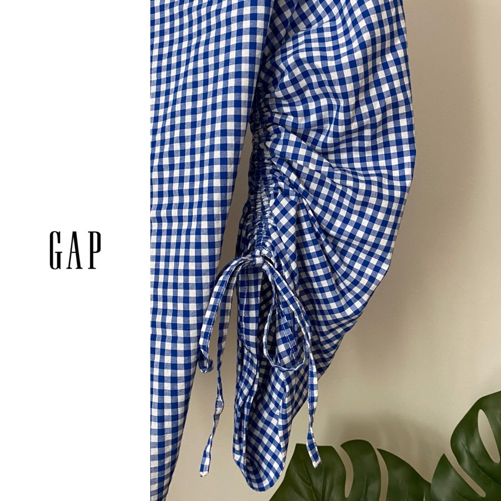 Gingham Blouse Tie Sleeves - Picture 4 of 8